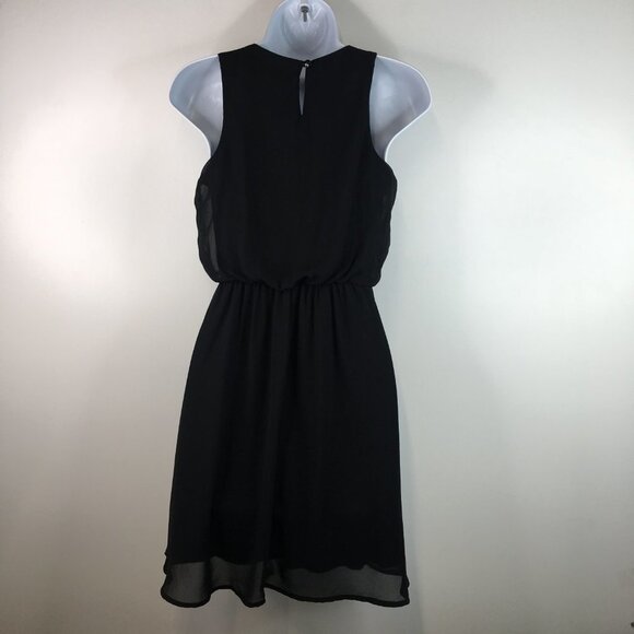 Lush Sheer Overlay Lined Sheer Black Dress Size XS - Picture 7 of 11